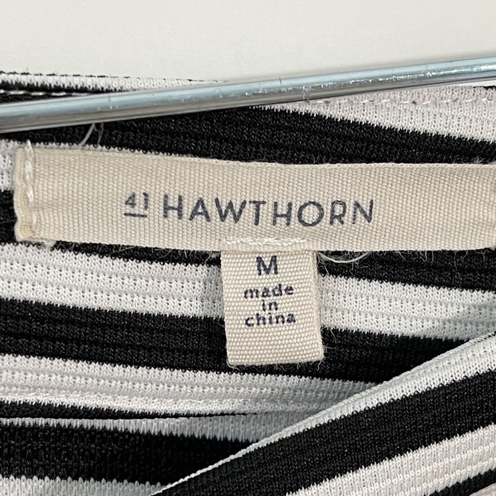 41 Hawthorn Women’s Size Medium Black White Striped Print Walt Zip Mini Skirt - Picture 5 of 9
